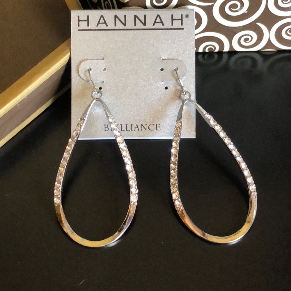 Elegant Elongated Silver Tone Earrings